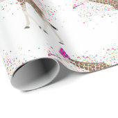 サファリの動物たちとパーティーするキリン ラッピングペーパー (ロールコーナー)