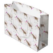 サファリの動物たちとパーティーするキリン ラージペーパーバッグ (裏面アングル)