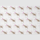 サファリの動物たちとパーティーするキリン 薄葉紙 (正面)