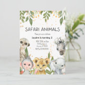 「サファリの動物たち第2バースデーボーイ 招待状 (スタンド正面)