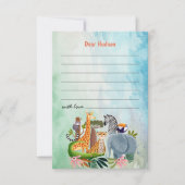 サファリの動物たち いつもの誕生日 ボーイ 誕生日タイムカプセル ノートカード (正面)