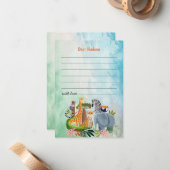 サファリの動物たち いつもの誕生日 ボーイ 誕生日タイムカプセル ノートカード (正面/裏面インサイチュ)