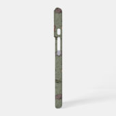 サファリの動物たち (ゾウ、キリン、ワニ、サイ) iPhone 16ケース (左側面)