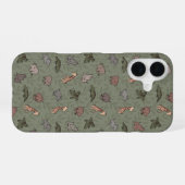 サファリの動物たち (ゾウ、キリン、ワニ、サイ) iPhone 16ケース (裏面横)