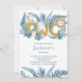 サファリの動物たち 誕生日おめでとう（2歳） 招待状 (正面)