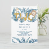 サファリの動物たち 誕生日おめでとう（2歳） 招待状 (スタンド正面)