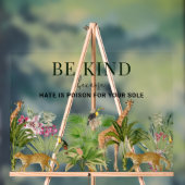 サファリの動物と感動的引用文 アクリルサイン (ニュートラル)