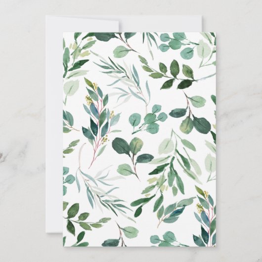 サファリの動物と葉の赤ちゃんシャワー 招待状 (裏面)