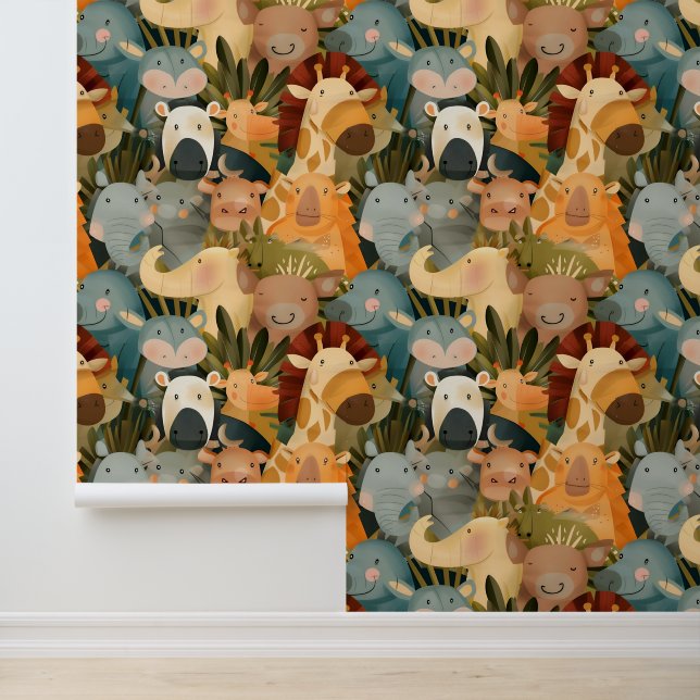 サファリの動物のかわいいお洒落カラフル 壁紙 (アプリケーション)