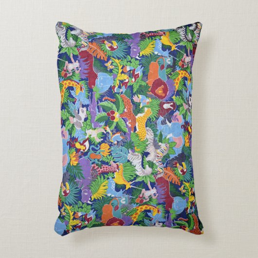 サファリの動物のアニメーション アクセントクッション (正面(垂直))