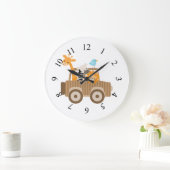 サファリの動物のアニメーション ラージ壁時計 (ホーム)