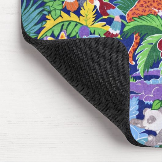 サファリの動物のカラフルパターン マウスパッド (コーナー)