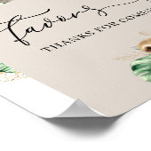 サファリの動物のジャングルモダンの赤ちゃんシャワーの好意 ポスター (角)