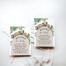 サファリの動物のジャングルモダンの赤ちゃんシャワーブック エンクロージャーカード