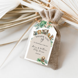 サファリの動物のジャングルモダンの赤ちゃんシャワー ギフトタグ