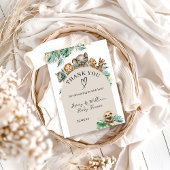 サファリの動物のジャングルモダンの赤ちゃんシャワー サンキューカード