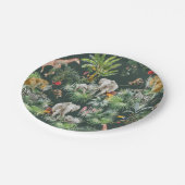 サファリの動物のジャングル緑の熱帯の赤ちゃんシャワー ペーパープレート (アングル)