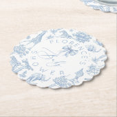 サファリの動物のトイレデジュイベビーシャワー ペーパーコースター (アングル)