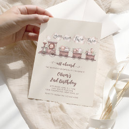 サファリの動物のトレーニング2回目の誕生日 招待状