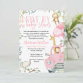 サファリの動物のドライブベビーシャワー招待状 招待状 (スタンド正面)