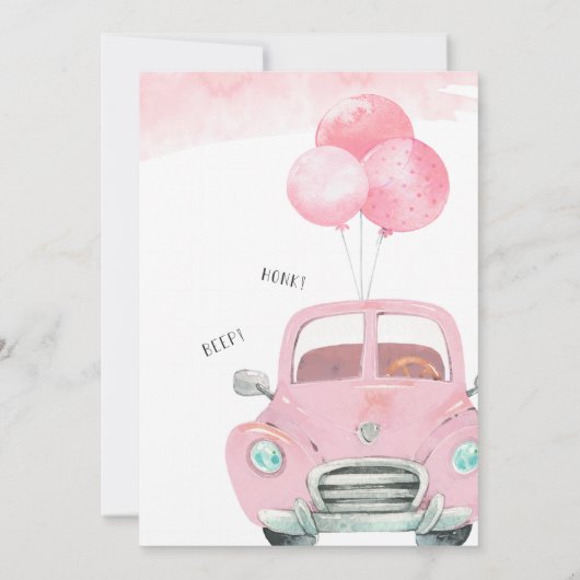 サファリの動物のドライブベビーシャワー招待状 招待状 (裏面)