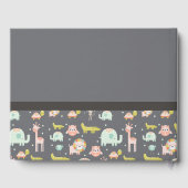 サファリの動物のパターン赤ちゃんシャワー ゲストブック (裏面)