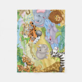 サファリの動物のフランネル毛布 フリースブランケット (正面)