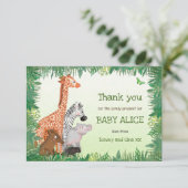 サファリの動物のベビーサンキューカード（小） 招待状 (スタンド正面)