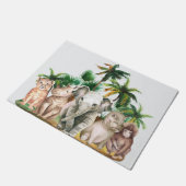 サファリの動物のヤシの木 ドアマット (アングル)