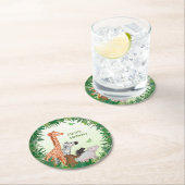 サファリの動物のラウンド誕生日パーティー紙コースター ラウンドペーパーコースター (インサイチュ)