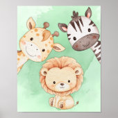 サファリの動物の壁掛けアート ポスター (正面)