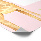 サファリの動物の女の子の赤ちゃんシャワー歓迎サイン ポスター (角)