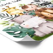 サファリの動物の好意のサイン |ワイルドワン誕生日 ポスター (角)