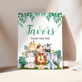 サファリの動物の好意のサイン |ワイルドワン誕生日 ポスター