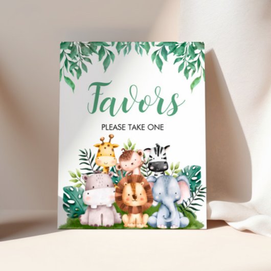 サファリの動物の好意のサイン |ワイルドワン誕生日 ポスター