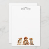 サファリの動物の子供パーソナライズされたたち ノートカード (正面/裏面)