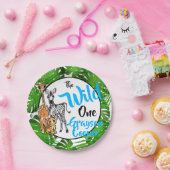 サファリの動物の最初の誕生日 |ジャングル動物 ペーパープレート (パーティー)