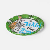 サファリの動物の最初の誕生日 |ジャングル動物 ペーパープレート (アングル)