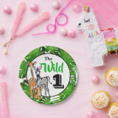 サファリの動物の最初の誕生日 |ジャングル動物 ペーパープレート (パーティー)