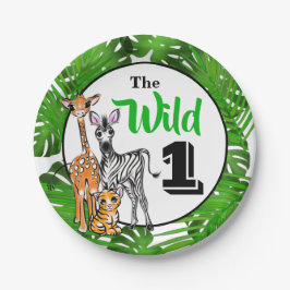 サファリの動物の最初の誕生日 |ジャングル動物 ペーパープレート