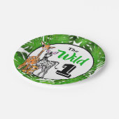 サファリの動物の最初の誕生日 |ジャングル動物 ペーパープレート (アングル)