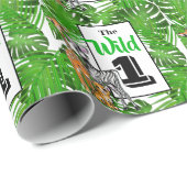 サファリの動物の最初の誕生日 |ジャングル動物 ラッピングペーパー (ロールコーナー)