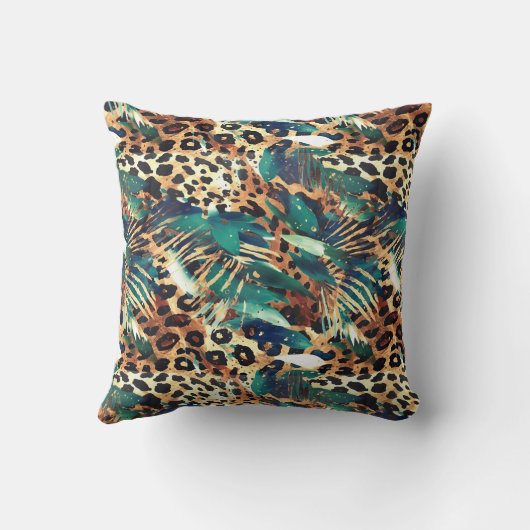 サファリの動物の毛皮のプリントパターン異国モダン クッション (裏面)