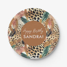 サファリの動物の毛皮のプリントパターン野生動物 ペーパープレート