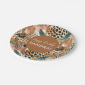 サファリの動物の毛皮のプリントパターン野生動物 ペーパープレート (アングル)