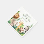 サファリの動物の水の色の赤ちゃんシャワーの招待 スタンダードカクテルナプキン (角)