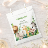 サファリの動物の水の色の赤ちゃんシャワーの招待 フェイバーバッグ (クリップ留めされた状態)