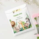 サファリの動物の水の色の赤ちゃんシャワーの招待 フェイバーバッグ (封をした状態)