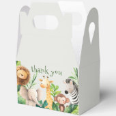 サファリの動物の水の色の赤ちゃんシャワーの招待 フェイバーボックス (見開き)