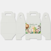 サファリの動物の水の色の赤ちゃんシャワーの招待 フェイバーボックス (見開き)